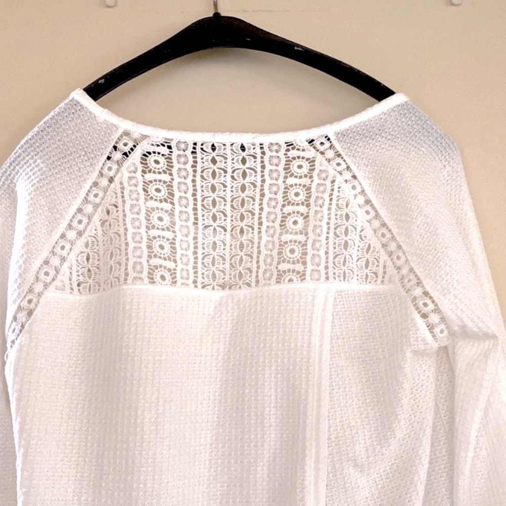 NWOT. Lucky Brand white laced summer blouse. - Picture 1 of 8